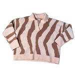Nine West Sweater Womens Large Pink Mauve Zebra Polo Knit Long Sleeve Size XXL Photo 4
