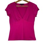 Almost Famous  Barbiecore Fuchsia V-Neck Blouse Photo 0