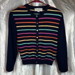 St. John  Women's Cardigan - Navy with Multicolor Stripes Photo 0