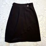 Max Mara  Italian Wrap Skirt Triacetate Blend Button Detail Workwear Evening~6🧡 Photo 7