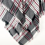 PLAID Fringe Hem Hoodie Front Closure Cabincore Poncho, One Size Size undefined Photo 7