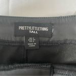Pretty Little Thing Split Hem Faux Leather Skinny Pants, Black, Size 2 Tall, NWOT Photo 11