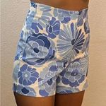 ZARA Blue & White Floral High-Waisted Shorts – Summer Vacation Resort Wear Women's Photo 4