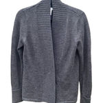Susan Bristol  Women's Wool Gray Cardigan Sweater Size S Ribbed Cuffs Hem Soft Photo 0