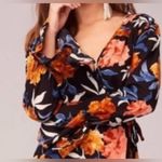 Band of Gypsies  No Woman No Cry Maxi Dress Faux Wrap LS Hi Lo Ruffle Hem,size S Photo 1