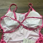 Cupshe Pink Leopard Print One Piece Swimsuit Womens Size Large Shiny Strappy NEW Photo 8