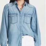 We The Free Free People with Love Blue Denim Shirt, Small Photo 5