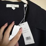 Vince fitted shaped collar blouse size 8 in black NEW business casual pearl Photo 9