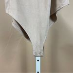 Forever 21  Large Suede Neutral Beige Nude Bodysuit Tank Top Strappy Photo 2
