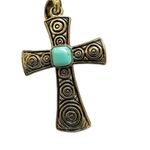 Sterling silver turquoise cross pendant Silver Photo 0