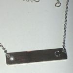 Silver Tone Initial C & CZ Rhinestone Bar Pendant Necklace Photo 0