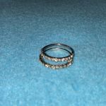 RHINESTONES silver colored 2 rings sparkling White Size 8 Photo 0