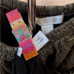 Boston Proper  Women’s S Shirt Shirt Foil Metallic Silver Black Off Shoulder Photo 3