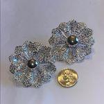 Sarah Coventry Vintage Silver Tone Lightweight Floral Earrings Photo 2