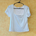 Live in the Moment  Elegant White Short Sleeve Women's Top Photo 0