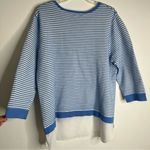 Croft & Barrow Top Women's XL Blue White Striped Pullover Sweater Chiffon Bottom Photo 2