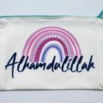 Alhamdulillah Canvas Zipper Pencil Bag Makeup Bag Pouch Bag Handmade NWT White Photo 0
