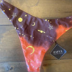 Zaful  Swimsuit Bikini Bottom Stars Moon Cheeky‎ Brown And Orange Size Medium Photo 0