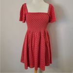 Madewell  Size Medium Eyelet Lucie Smocked Mini Americana Red NA305 Photo 6