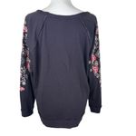 Knox Rose NWT  Embroidered Floral Flower Coal Soft Boho Coastal Top Large Photo 6