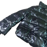 Duvetica Black Patent Real Down Coat Jacket Snap Photo 4