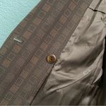 Rare Vintage ESCADA Wool Blend Double Breasted Square Print Brown Blazer Size 34 Photo 11