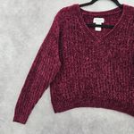 Arizona Jeans Arizona Red Chenille Ribbed Sleeve Y2K VTG Academia Crop Cozy Sweater Medium Photo 4