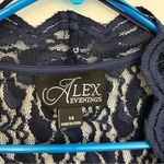 Alex Evenings  Navy Blue Lace Sequin Midi Wedding Guest Dress and Jacket Size 14 Photo 1