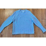 L.L. Bean super soft waffle knit crewneck sweater blue MPetite Size M Photo 11