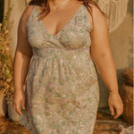 Xhilaration Y2K  Empire Waist Sequin Lace Trim Pastel Floral Dress Sz Juniors L Photo 0