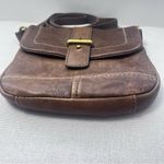 Fossil  Crossbody Purse Leather Brown Bag Small Buckle Fold Over Photo 3