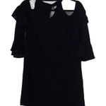 Francesca’s black peek a‎ boo shoulder shift dress Size L Photo 0