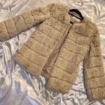 Nude Faux Fur Coat Tan Size M Photo 0