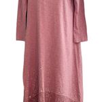Soft Surroundings XS Long Sleeve Midi Dress with Glitter Mauve Fits Medium Photo 0