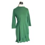 J.Jill  Ponte Womens Dress Size Small Green Knit Ruffle Office Work Wear Career Photo 2