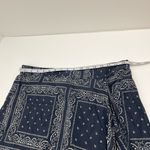 Sundance  Blue White Western Bandana Print‎ Midi Skirt Size Large Asymmetrical Photo 3