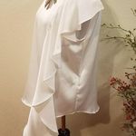 DKNY Ivory  Cascading blouse Size XXS Photo 2