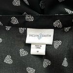 Jaclyn Smith Heart Print Roll Sleeve Blouse (Black) - Medium Photo 8