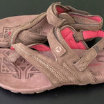 Merrell  Kangaroo Ankle Strap Toe Loop Leather Performance Sandals Brown Size 6 Photo 0