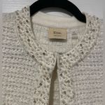 Elie Tahari NWT  Size S Cream Knit Embellished Textured Cardigan Beaded Pearls Photo 1