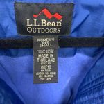 LL Bean Rain Jacket Women Small Blue Mock Neck Full Zip Fleece Lined Long Sleeve Photo 7