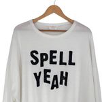 Fantastic Fawn White Spell Yeah Oversized Long Sleeve Sweatshirt size Small NWT Photo 1