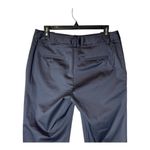 6397 Navy Blue Cotton Blend Flat Front Tapered Leg High Rise Cropped Pants 6 Photo 3