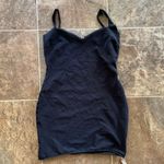 SKIMS Raw Edge Slit Front Mini Dress Onyx Size Medium Photo 0