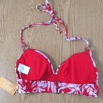 Kona Sol B43 New Womens  Sexy Swimsuit Bikini Top Red White lilac Size Small Photo 3