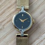 Seiko Lassale Rare Diamond Vintage Ladies Watch Gold Plated Bracelet Case Black Dial Photo 3