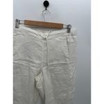 Orvis  White Linen Pants Women Large Elastic Drawstring Waist Pocket Coastal Boho Photo 3
