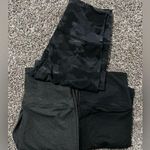 Set of 3 Pairs of Leggings. Black Gray Camo Buttery Soft (119) Photo 0