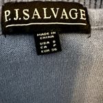 P.J. Salvage  Sweater Ribbed Long Drop Sleeve V-Neck Hi Low Hem Blue Small Photo 1