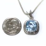 SAMUEL B Cushion Cut Blue Topaz & Popcorn Necklace Photo 5